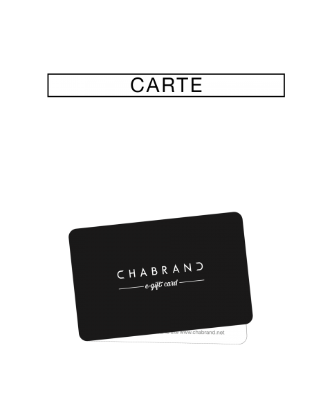 Carte cadeaux physique E-gift card 50€ - Chabrand